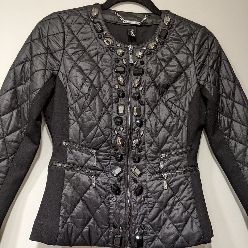 White House Black Market     Black Quilted Jacket XXS